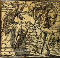 An illustration from Omnia D. And. Alciati emblemata : ad quae singula, praeter concinnas acutásque inscriptiones, lepidas & expressas imagines, ac caetera omnia, quae prioribus nostris editionibus cúm ad eorum distinctionem, tum ad ornatum & correctionem adhibita continebantur, : nunc primùm perelegantia persubtiliáq[ue] adiecta sunt epimuthia, quibus emblematum amplitudo quaecunq[ue] in iis dubia sunt aut obscura, tanquam perspicuis illustrantur (1566)