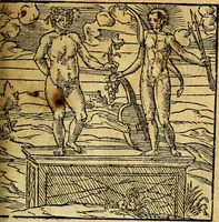 An illustration from Omnia D. And. Alciati emblemata : ad quae singula, praeter concinnas acutásque inscriptiones, lepidas & expressas imagines, ac caetera omnia, quae prioribus nostris editionibus cúm ad eorum distinctionem, tum ad ornatum & correctionem adhibita continebantur, : nunc primùm perelegantia persubtiliáq[ue] adiecta sunt epimuthia, quibus emblematum amplitudo quaecunq[ue] in iis dubia sunt aut obscura, tanquam perspicuis illustrantur (1566)