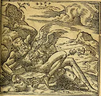 An illustration from Omnia D. And. Alciati emblemata : ad quae singula, praeter concinnas acutásque inscriptiones, lepidas & expressas imagines, ac caetera omnia, quae prioribus nostris editionibus cúm ad eorum distinctionem, tum ad ornatum & correctionem adhibita continebantur, : nunc primùm perelegantia persubtiliáq[ue] adiecta sunt epimuthia, quibus emblematum amplitudo quaecunq[ue] in iis dubia sunt aut obscura, tanquam perspicuis illustrantur (1566)
