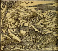 An illustration from Omnia D. And. Alciati emblemata : ad quae singula, praeter concinnas acutásque inscriptiones, lepidas & expressas imagines, ac caetera omnia, quae prioribus nostris editionibus cúm ad eorum distinctionem, tum ad ornatum & correctionem adhibita continebantur, : nunc primùm perelegantia persubtiliáq[ue] adiecta sunt epimuthia, quibus emblematum amplitudo quaecunq[ue] in iis dubia sunt aut obscura, tanquam perspicuis illustrantur (1566)