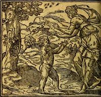 An illustration from Omnia D. And. Alciati emblemata : ad quae singula, praeter concinnas acutásque inscriptiones, lepidas & expressas imagines, ac caetera omnia, quae prioribus nostris editionibus cúm ad eorum distinctionem, tum ad ornatum & correctionem adhibita continebantur, : nunc primùm perelegantia persubtiliáq[ue] adiecta sunt epimuthia, quibus emblematum amplitudo quaecunq[ue] in iis dubia sunt aut obscura, tanquam perspicuis illustrantur (1566)