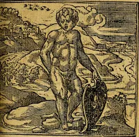Picture 123 of 238 from Omnia D. And. Alciati emblemata : ad quae singula, praeter concinnas acutásque inscriptiones, lepidas & expressas imagines, ac caetera omnia, quae prioribus nostris editionibus cúm ad eorum distinctionem, tum ad ornatum & correctionem adhibita continebantur, : nunc primùm perelegantia persubtiliáq[ue] adiecta sunt epimuthia, quibus emblematum amplitudo quaecunq[ue] in iis dubia sunt aut obscura, tanquam perspicuis illustrantur (1566), leaf 134