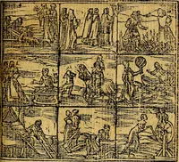 An illustration from Omnia D. And. Alciati emblemata : ad quae singula, praeter concinnas acutásque inscriptiones, lepidas & expressas imagines, ac caetera omnia, quae prioribus nostris editionibus cúm ad eorum distinctionem, tum ad ornatum & correctionem adhibita continebantur, : nunc primùm perelegantia persubtiliáq[ue] adiecta sunt epimuthia, quibus emblematum amplitudo quaecunq[ue] in iis dubia sunt aut obscura, tanquam perspicuis illustrantur (1566)
