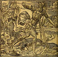An illustration from Omnia D. And. Alciati emblemata : ad quae singula, praeter concinnas acutásque inscriptiones, lepidas & expressas imagines, ac caetera omnia, quae prioribus nostris editionibus cúm ad eorum distinctionem, tum ad ornatum & correctionem adhibita continebantur, : nunc primùm perelegantia persubtiliáq[ue] adiecta sunt epimuthia, quibus emblematum amplitudo quaecunq[ue] in iis dubia sunt aut obscura, tanquam perspicuis illustrantur (1566)
