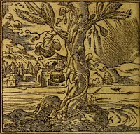 An illustration from Omnia D. And. Alciati emblemata : ad quae singula, praeter concinnas acutásque inscriptiones, lepidas & expressas imagines, ac caetera omnia, quae prioribus nostris editionibus cúm ad eorum distinctionem, tum ad ornatum & correctionem adhibita continebantur, : nunc primùm perelegantia persubtiliáq[ue] adiecta sunt epimuthia, quibus emblematum amplitudo quaecunq[ue] in iis dubia sunt aut obscura, tanquam perspicuis illustrantur (1566)
