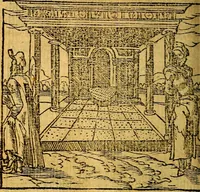 An illustration from Omnia D. And. Alciati emblemata : ad quae singula, praeter concinnas acutásque inscriptiones, lepidas & expressas imagines, ac caetera omnia, quae prioribus nostris editionibus cúm ad eorum distinctionem, tum ad ornatum & correctionem adhibita continebantur, : nunc primùm perelegantia persubtiliáq[ue] adiecta sunt epimuthia, quibus emblematum amplitudo quaecunq[ue] in iis dubia sunt aut obscura, tanquam perspicuis illustrantur (1566)
