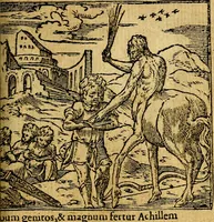 Picture 165 of 238 from Omnia D. And. Alciati emblemata : ad quae singula, praeter concinnas acutásque inscriptiones, lepidas & expressas imagines, ac caetera omnia, quae prioribus nostris editionibus cúm ad eorum distinctionem, tum ad ornatum & correctionem adhibita continebantur, : nunc primùm perelegantia persubtiliáq[ue] adiecta sunt epimuthia, quibus emblematum amplitudo quaecunq[ue] in iis dubia sunt aut obscura, tanquam perspicuis illustrantur (1566), leaf 178