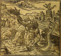 An illustration from Omnia D. And. Alciati emblemata : ad quae singula, praeter concinnas acutásque inscriptiones, lepidas & expressas imagines, ac caetera omnia, quae prioribus nostris editionibus cúm ad eorum distinctionem, tum ad ornatum & correctionem adhibita continebantur, : nunc primùm perelegantia persubtiliáq[ue] adiecta sunt epimuthia, quibus emblematum amplitudo quaecunq[ue] in iis dubia sunt aut obscura, tanquam perspicuis illustrantur (1566)