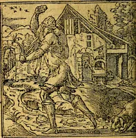 An illustration from Omnia D. And. Alciati emblemata : ad quae singula, praeter concinnas acutásque inscriptiones, lepidas & expressas imagines, ac caetera omnia, quae prioribus nostris editionibus cúm ad eorum distinctionem, tum ad ornatum & correctionem adhibita continebantur, : nunc primùm perelegantia persubtiliáq[ue] adiecta sunt epimuthia, quibus emblematum amplitudo quaecunq[ue] in iis dubia sunt aut obscura, tanquam perspicuis illustrantur (1566)