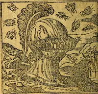 An illustration from Omnia D. And. Alciati emblemata : ad quae singula, praeter concinnas acutásque inscriptiones, lepidas & expressas imagines, ac caetera omnia, quae prioribus nostris editionibus cúm ad eorum distinctionem, tum ad ornatum & correctionem adhibita continebantur, : nunc primùm perelegantia persubtiliáq[ue] adiecta sunt epimuthia, quibus emblematum amplitudo quaecunq[ue] in iis dubia sunt aut obscura, tanquam perspicuis illustrantur (1566)