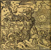 An illustration from Omnia D. And. Alciati emblemata : ad quae singula, praeter concinnas acutásque inscriptiones, lepidas & expressas imagines, ac caetera omnia, quae prioribus nostris editionibus cúm ad eorum distinctionem, tum ad ornatum & correctionem adhibita continebantur, : nunc primùm perelegantia persubtiliáq[ue] adiecta sunt epimuthia, quibus emblematum amplitudo quaecunq[ue] in iis dubia sunt aut obscura, tanquam perspicuis illustrantur (1566)