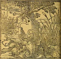 An illustration from Omnia D. And. Alciati emblemata : ad quae singula, praeter concinnas acutásque inscriptiones, lepidas & expressas imagines, ac caetera omnia, quae prioribus nostris editionibus cúm ad eorum distinctionem, tum ad ornatum & correctionem adhibita continebantur, : nunc primùm perelegantia persubtiliáq[ue] adiecta sunt epimuthia, quibus emblematum amplitudo quaecunq[ue] in iis dubia sunt aut obscura, tanquam perspicuis illustrantur (1566)
