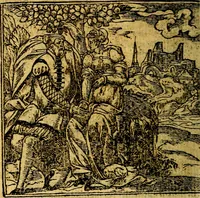 An illustration from Omnia D. And. Alciati emblemata : ad quae singula, praeter concinnas acutásque inscriptiones, lepidas & expressas imagines, ac caetera omnia, quae prioribus nostris editionibus cúm ad eorum distinctionem, tum ad ornatum & correctionem adhibita continebantur, : nunc primùm perelegantia persubtiliáq[ue] adiecta sunt epimuthia, quibus emblematum amplitudo quaecunq[ue] in iis dubia sunt aut obscura, tanquam perspicuis illustrantur (1566)