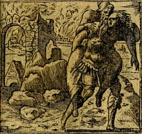 An illustration from Omnia D. And. Alciati emblemata : ad quae singula, praeter concinnas acutásque inscriptiones, lepidas & expressas imagines, ac caetera omnia, quae prioribus nostris editionibus cúm ad eorum distinctionem, tum ad ornatum & correctionem adhibita continebantur, : nunc primùm perelegantia persubtiliáq[ue] adiecta sunt epimuthia, quibus emblematum amplitudo quaecunq[ue] in iis dubia sunt aut obscura, tanquam perspicuis illustrantur (1566)