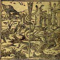 An illustration from Omnia D. And. Alciati emblemata : ad quae singula, praeter concinnas acutásque inscriptiones, lepidas & expressas imagines, ac caetera omnia, quae prioribus nostris editionibus cúm ad eorum distinctionem, tum ad ornatum & correctionem adhibita continebantur, : nunc primùm perelegantia persubtiliáq[ue] adiecta sunt epimuthia, quibus emblematum amplitudo quaecunq[ue] in iis dubia sunt aut obscura, tanquam perspicuis illustrantur (1566)