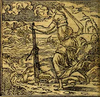 An illustration from Omnia D. And. Alciati emblemata : ad quae singula, praeter concinnas acutásque inscriptiones, lepidas & expressas imagines, ac caetera omnia, quae prioribus nostris editionibus cúm ad eorum distinctionem, tum ad ornatum & correctionem adhibita continebantur, : nunc primùm perelegantia persubtiliáq[ue] adiecta sunt epimuthia, quibus emblematum amplitudo quaecunq[ue] in iis dubia sunt aut obscura, tanquam perspicuis illustrantur (1566)