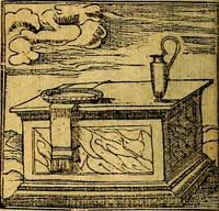 An illustration from Omnia D. And. Alciati emblemata : ad quae singula, praeter concinnas acutásque inscriptiones, lepidas & expressas imagines, ac caetera omnia, quae prioribus nostris editionibus cúm ad eorum distinctionem, tum ad ornatum & correctionem adhibita continebantur, : nunc primùm perelegantia persubtiliáq[ue] adiecta sunt epimuthia, quibus emblematum amplitudo quaecunq[ue] in iis dubia sunt aut obscura, tanquam perspicuis illustrantur (1566)