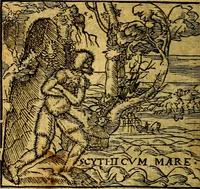 Picture 43 of 238 from Omnia D. And. Alciati emblemata : ad quae singula, praeter concinnas acutásque inscriptiones, lepidas & expressas imagines, ac caetera omnia, quae prioribus nostris editionibus cúm ad eorum distinctionem, tum ad ornatum & correctionem adhibita continebantur, : nunc primùm perelegantia persubtiliáq[ue] adiecta sunt epimuthia, quibus emblematum amplitudo quaecunq[ue] in iis dubia sunt aut obscura, tanquam perspicuis illustrantur (1566), leaf 53
