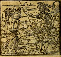 An illustration from Omnia D. And. Alciati emblemata : ad quae singula, praeter concinnas acutásque inscriptiones, lepidas & expressas imagines, ac caetera omnia, quae prioribus nostris editionibus cúm ad eorum distinctionem, tum ad ornatum & correctionem adhibita continebantur, : nunc primùm perelegantia persubtiliáq[ue] adiecta sunt epimuthia, quibus emblematum amplitudo quaecunq[ue] in iis dubia sunt aut obscura, tanquam perspicuis illustrantur (1566)