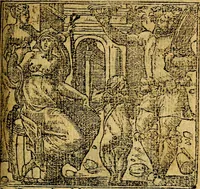 An illustration from Omnia D. And. Alciati emblemata : ad quae singula, praeter concinnas acutásque inscriptiones, lepidas & expressas imagines, ac caetera omnia, quae prioribus nostris editionibus cúm ad eorum distinctionem, tum ad ornatum & correctionem adhibita continebantur, : nunc primùm perelegantia persubtiliáq[ue] adiecta sunt epimuthia, quibus emblematum amplitudo quaecunq[ue] in iis dubia sunt aut obscura, tanquam perspicuis illustrantur (1566)