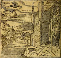 An illustration from Omnia D. And. Alciati emblemata : ad quae singula, praeter concinnas acutásque inscriptiones, lepidas & expressas imagines, ac caetera omnia, quae prioribus nostris editionibus cúm ad eorum distinctionem, tum ad ornatum & correctionem adhibita continebantur, : nunc primùm perelegantia persubtiliáq[ue] adiecta sunt epimuthia, quibus emblematum amplitudo quaecunq[ue] in iis dubia sunt aut obscura, tanquam perspicuis illustrantur (1566)