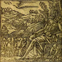 Picture 65 of 238 from Omnia D. And. Alciati emblemata : ad quae singula, praeter concinnas acutásque inscriptiones, lepidas & expressas imagines, ac caetera omnia, quae prioribus nostris editionibus cúm ad eorum distinctionem, tum ad ornatum & correctionem adhibita continebantur, : nunc primùm perelegantia persubtiliáq[ue] adiecta sunt epimuthia, quibus emblematum amplitudo quaecunq[ue] in iis dubia sunt aut obscura, tanquam perspicuis illustrantur (1566), leaf 75