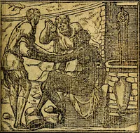 An illustration from Omnia D. And. Alciati emblemata : ad quae singula, praeter concinnas acutásque inscriptiones, lepidas & expressas imagines, ac caetera omnia, quae prioribus nostris editionibus cúm ad eorum distinctionem, tum ad ornatum & correctionem adhibita continebantur, : nunc primùm perelegantia persubtiliáq[ue] adiecta sunt epimuthia, quibus emblematum amplitudo quaecunq[ue] in iis dubia sunt aut obscura, tanquam perspicuis illustrantur (1566)