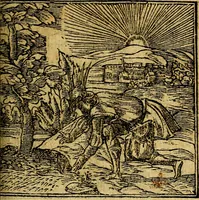 An illustration from Omnia D. And. Alciati emblemata : ad quae singula, praeter concinnas acutásque inscriptiones, lepidas & expressas imagines, ac caetera omnia, quae prioribus nostris editionibus cúm ad eorum distinctionem, tum ad ornatum & correctionem adhibita continebantur, : nunc primùm perelegantia persubtiliáq[ue] adiecta sunt epimuthia, quibus emblematum amplitudo quaecunq[ue] in iis dubia sunt aut obscura, tanquam perspicuis illustrantur (1566)