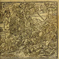 Picture 74 of 238 from Omnia D. And. Alciati emblemata : ad quae singula, praeter concinnas acutásque inscriptiones, lepidas & expressas imagines, ac caetera omnia, quae prioribus nostris editionibus cúm ad eorum distinctionem, tum ad ornatum & correctionem adhibita continebantur, : nunc primùm perelegantia persubtiliáq[ue] adiecta sunt epimuthia, quibus emblematum amplitudo quaecunq[ue] in iis dubia sunt aut obscura, tanquam perspicuis illustrantur (1566), leaf 84