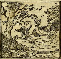 An illustration from Omnia D. And. Alciati Emblemata : ad qvae singula praeter concinnas acutásque inscriptiones, lepidas & expressas imagines, ac caetera omnia, quae prioribus nostris editionibus cùm ad eorum distinctionem, tum ad ornatum & correctionem adhibita continebantur, : nunc primùm perelegantia persubtiliaq́ [ue] (1564)