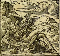 An illustration from Omnia D. And. Alciati Emblemata : ad qvae singula praeter concinnas acutásque inscriptiones, lepidas & expressas imagines, ac caetera omnia, quae prioribus nostris editionibus cùm ad eorum distinctionem, tum ad ornatum & correctionem adhibita continebantur, : nunc primùm perelegantia persubtiliaq́ [ue] (1564)