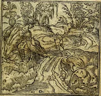 An illustration from Omnia D. And. Alciati Emblemata : ad qvae singula praeter concinnas acutásque inscriptiones, lepidas & expressas imagines, ac caetera omnia, quae prioribus nostris editionibus cùm ad eorum distinctionem, tum ad ornatum & correctionem adhibita continebantur, : nunc primùm perelegantia persubtiliaq́ [ue] (1564)