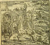 An illustration from Omnia D. And. Alciati Emblemata : ad qvae singula praeter concinnas acutásque inscriptiones, lepidas & expressas imagines, ac caetera omnia, quae prioribus nostris editionibus cùm ad eorum distinctionem, tum ad ornatum & correctionem adhibita continebantur, : nunc primùm perelegantia persubtiliaq́ [ue] (1564)