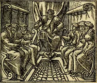 An illustration from Omnia D. And. Alciati Emblemata : ad qvae singula praeter concinnas acutásque inscriptiones, lepidas & expressas imagines, ac caetera omnia, quae prioribus nostris editionibus cùm ad eorum distinctionem, tum ad ornatum & correctionem adhibita continebantur, : nunc primùm perelegantia persubtiliaq́ [ue] (1564)