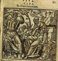 An illustration from Omnia D. And. Alciati Emblemata : ad qvae singula praeter concinnas acutásque inscriptiones, lepidas & expressas imagines, ac caetera omnia, quae prioribus nostris editionibus cùm ad eorum distinctionem, tum ad ornatum & correctionem adhibita continebantur, : nunc primùm perelegantia persubtiliaq́ [ue] (1564)