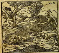 An illustration from Omnia D. And. Alciati Emblemata : ad qvae singula praeter concinnas acutásque inscriptiones, lepidas & expressas imagines, ac caetera omnia, quae prioribus nostris editionibus cùm ad eorum distinctionem, tum ad ornatum & correctionem adhibita continebantur, : nunc primùm perelegantia persubtiliaq́ [ue] (1564)