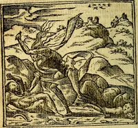 An illustration from Omnia D. And. Alciati Emblemata : ad qvae singula praeter concinnas acutásque inscriptiones, lepidas & expressas imagines, ac caetera omnia, quae prioribus nostris editionibus cùm ad eorum distinctionem, tum ad ornatum & correctionem adhibita continebantur, : nunc primùm perelegantia persubtiliaq́ [ue] (1564)