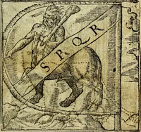 Picture 14 of 246 from Omnia D. And. Alciati Emblemata : ad qvae singula praeter concinnas acutásque inscriptiones, lepidas & expressas imagines, ac caetera omnia, quae prioribus nostris editionibus cùm ad eorum distinctionem, tum ad ornatum & correctionem adhibita continebantur, : nunc primùm perelegantia persubtiliaq́ [ue] (1564), leaf 18