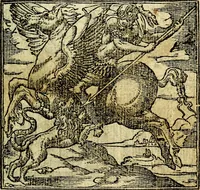 An illustration from Omnia D. And. Alciati Emblemata : ad qvae singula praeter concinnas acutásque inscriptiones, lepidas & expressas imagines, ac caetera omnia, quae prioribus nostris editionibus cùm ad eorum distinctionem, tum ad ornatum & correctionem adhibita continebantur, : nunc primùm perelegantia persubtiliaq́ [ue] (1564)
