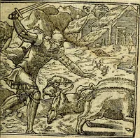 An illustration from Omnia D. And. Alciati Emblemata : ad qvae singula praeter concinnas acutásque inscriptiones, lepidas & expressas imagines, ac caetera omnia, quae prioribus nostris editionibus cùm ad eorum distinctionem, tum ad ornatum & correctionem adhibita continebantur, : nunc primùm perelegantia persubtiliaq́ [ue] (1564)