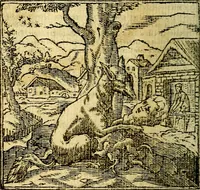 An illustration from Omnia D. And. Alciati Emblemata : ad qvae singula praeter concinnas acutásque inscriptiones, lepidas & expressas imagines, ac caetera omnia, quae prioribus nostris editionibus cùm ad eorum distinctionem, tum ad ornatum & correctionem adhibita continebantur, : nunc primùm perelegantia persubtiliaq́ [ue] (1564)