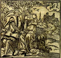 An illustration from Omnia D. And. Alciati Emblemata : ad qvae singula praeter concinnas acutásque inscriptiones, lepidas & expressas imagines, ac caetera omnia, quae prioribus nostris editionibus cùm ad eorum distinctionem, tum ad ornatum & correctionem adhibita continebantur, : nunc primùm perelegantia persubtiliaq́ [ue] (1564)