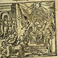 An illustration from Omnia D. And. Alciati Emblemata : ad qvae singula praeter concinnas acutásque inscriptiones, lepidas & expressas imagines, ac caetera omnia, quae prioribus nostris editionibus cùm ad eorum distinctionem, tum ad ornatum & correctionem adhibita continebantur, : nunc primùm perelegantia persubtiliaq́ [ue] (1564)