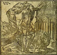 An illustration from Omnia D. And. Alciati Emblemata : ad qvae singula praeter concinnas acutásque inscriptiones, lepidas & expressas imagines, ac caetera omnia, quae prioribus nostris editionibus cùm ad eorum distinctionem, tum ad ornatum & correctionem adhibita continebantur, : nunc primùm perelegantia persubtiliaq́ [ue] (1564)