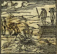 An illustration from Omnia D. And. Alciati Emblemata : ad qvae singula praeter concinnas acutásque inscriptiones, lepidas & expressas imagines, ac caetera omnia, quae prioribus nostris editionibus cùm ad eorum distinctionem, tum ad ornatum & correctionem adhibita continebantur, : nunc primùm perelegantia persubtiliaq́ [ue] (1564)