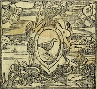 An illustration from Omnia D. And. Alciati Emblemata : ad qvae singula praeter concinnas acutásque inscriptiones, lepidas & expressas imagines, ac caetera omnia, quae prioribus nostris editionibus cùm ad eorum distinctionem, tum ad ornatum & correctionem adhibita continebantur, : nunc primùm perelegantia persubtiliaq́ [ue] (1564)