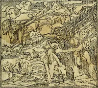 An illustration from Omnia D. And. Alciati Emblemata : ad qvae singula praeter concinnas acutásque inscriptiones, lepidas & expressas imagines, ac caetera omnia, quae prioribus nostris editionibus cùm ad eorum distinctionem, tum ad ornatum & correctionem adhibita continebantur, : nunc primùm perelegantia persubtiliaq́ [ue] (1564)