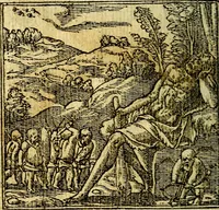Picture 62 of 246 from Omnia D. And. Alciati Emblemata : ad qvae singula praeter concinnas acutásque inscriptiones, lepidas & expressas imagines, ac caetera omnia, quae prioribus nostris editionibus cùm ad eorum distinctionem, tum ad ornatum & correctionem adhibita continebantur, : nunc primùm perelegantia persubtiliaq́ [ue] (1564), leaf 67