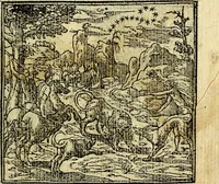 An illustration from Omnia D. And. Alciati Emblemata : ad qvae singula praeter concinnas acutásque inscriptiones, lepidas & expressas imagines, ac caetera omnia, quae prioribus nostris editionibus cùm ad eorum distinctionem, tum ad ornatum & correctionem adhibita continebantur, : nunc primùm perelegantia persubtiliaq́ [ue] (1564)