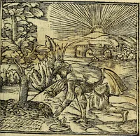 An illustration from Omnia D. And. Alciati Emblemata : ad qvae singula praeter concinnas acutásque inscriptiones, lepidas & expressas imagines, ac caetera omnia, quae prioribus nostris editionibus cùm ad eorum distinctionem, tum ad ornatum & correctionem adhibita continebantur, : nunc primùm perelegantia persubtiliaq́ [ue] (1564)